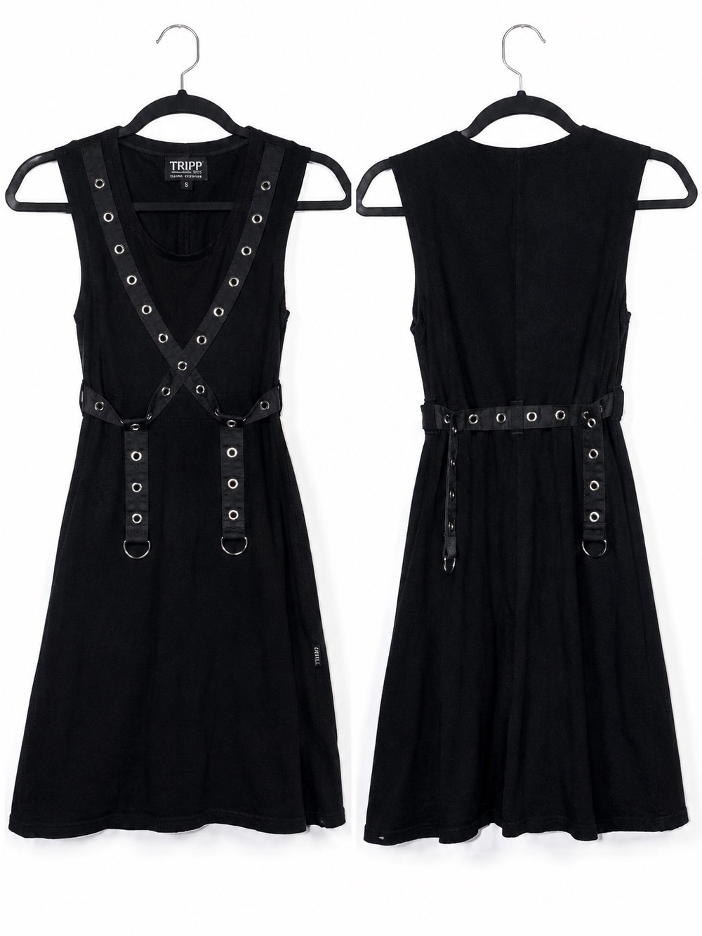 Tripp nyc Black Sleeveless Harness A-Line Dress